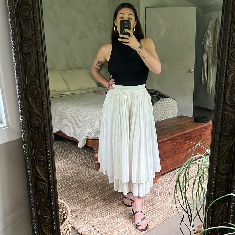 Minimalist High Waist Wide Leg Tiered Pants